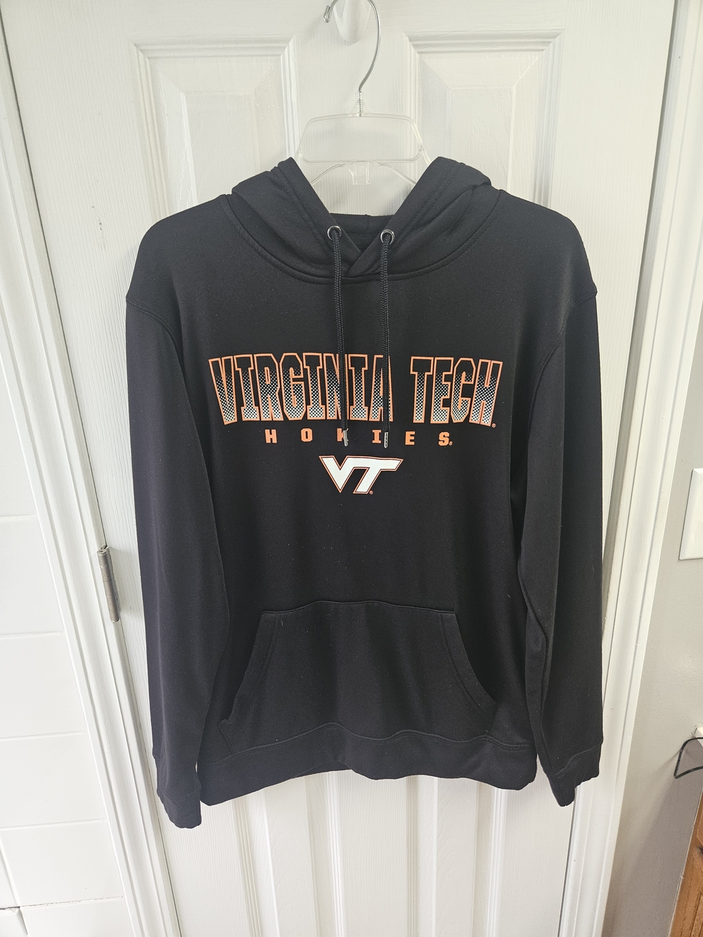 Colosseum Black Virginia Tech Hokies Crewneck Hoodie with Orange Accent
